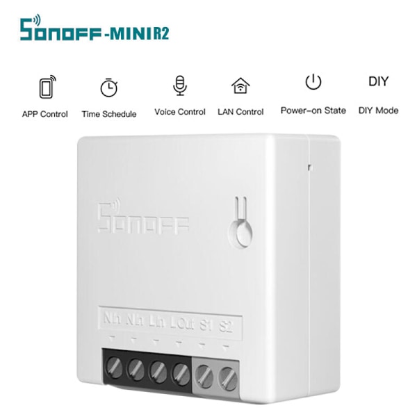 Sonoff -Micini R2 - Toveis intelligent bryter Mini og Kompakt 1 stk