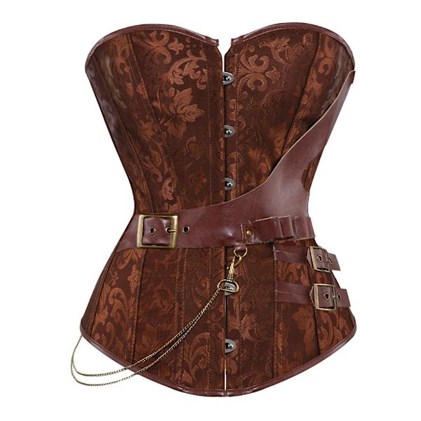 Magkontroll Korsett Punk Läder Goth Shapewear Korsett Bältad Maskerad