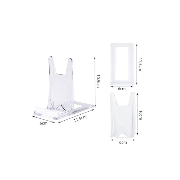Justerbar præsentationsstøtte 12 Dele tallerken dørplade støtter transparent plastik display til fotorammer, CD, mobiltelefon, tallerken, bog, 11.5