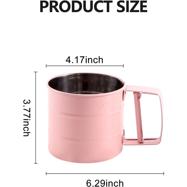 2-pack handmjölsskakare i rostfritt stål, siktkopp i nät, pulvermjölsikt, florsocker, bakverk, köksredskap