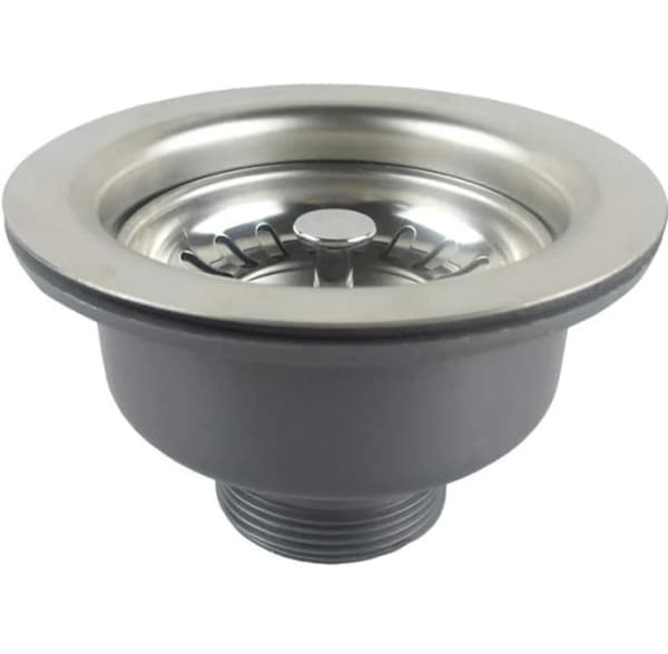 Vaskesluk uden overløb rustfrit stål kurv ø 110 mm 1½\", Rustfrit stål + ABS, Afløb + Kurv