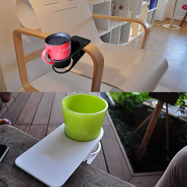 2 stk. Clip Drikkeflaske Kopholder til Bord (sort)