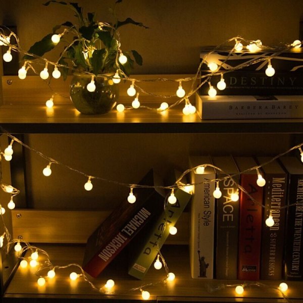 Lysende guirlande LED LED LED MED SMÅ MED STRAND Varme kugler Romantisk dekoration til jul Halloween Bryllup Fødselsdag Aftendekor Terrasse Værelse (