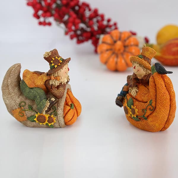 Fugleskræmsel Borddekoration Figur Figur Efterår Figur Dekoration Smil Efterår Høst Græskar Thanksgiving Halloween Påske