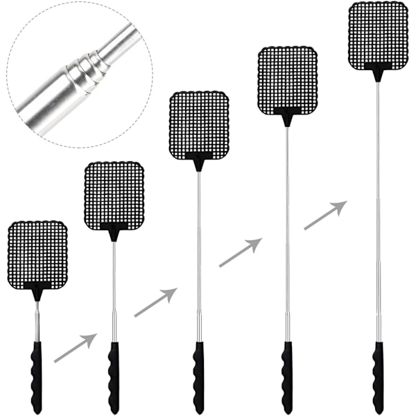 Blå 3-delad teleskopisk flugsmälla, handflugsmälla, solid flugsmälla för flugor, myggor och insekter