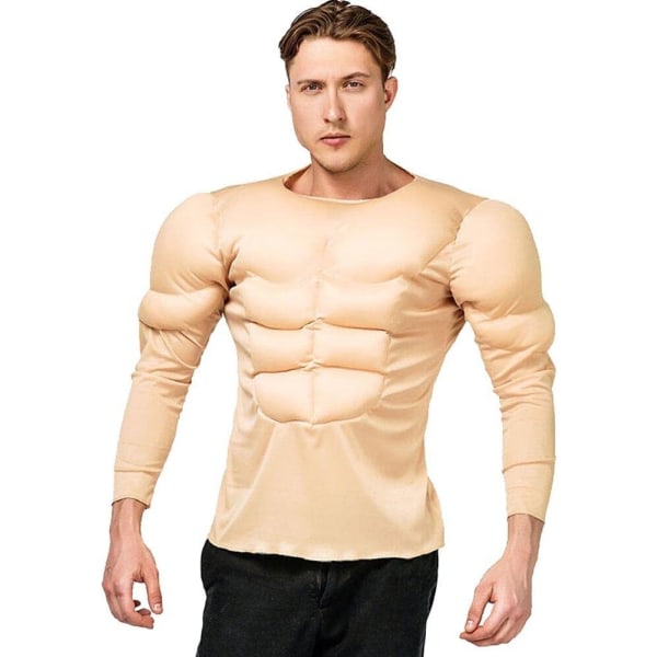 Herre Muskelshirt Dress Kids Fake Muskelshirt Bodybuilder Halloween Kostyme Tilbehør for Polstret Sminke Rekvisita