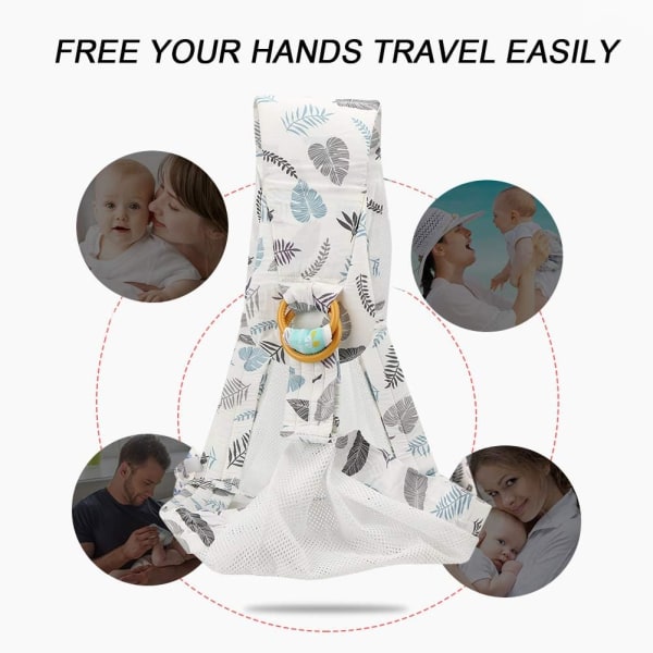 Vita lakan (andningsbar version) + sele ring Baby carrier Justerbar multifunktionell för babyvård Baby carrier för småbarn