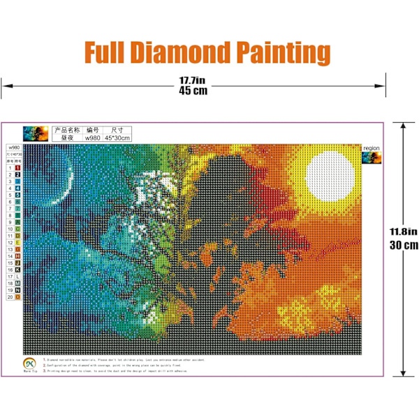 5D DIY Diamantmålningssats, Diamantmålning, Målning efter siffror, Full Diamantmålningssats, Full Stjärnhimmel Diamantbroderi Strass Konst Vägg D