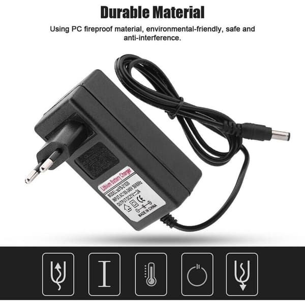AC 100-240V DC 21V 2A Sikker Lade Strømadapter for Litium-ion Batteri EU Plugg Erstatning