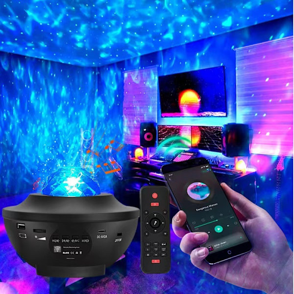 Kotezu Bluetooth Star Sky Projector - Svart