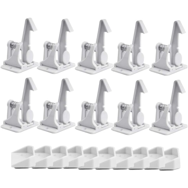 10 PCS Child Safety Cabinet Locks, Baby Blocks Door Invisible Locks, Child Safety Drawer Cabinet Locks, for Protecting Baby Child's Fingers