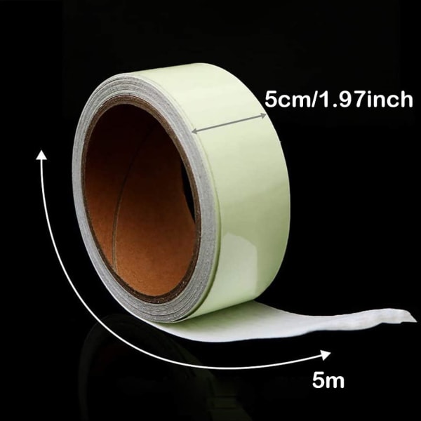 Fosforescerende selvklebende tape 5m x 5cm