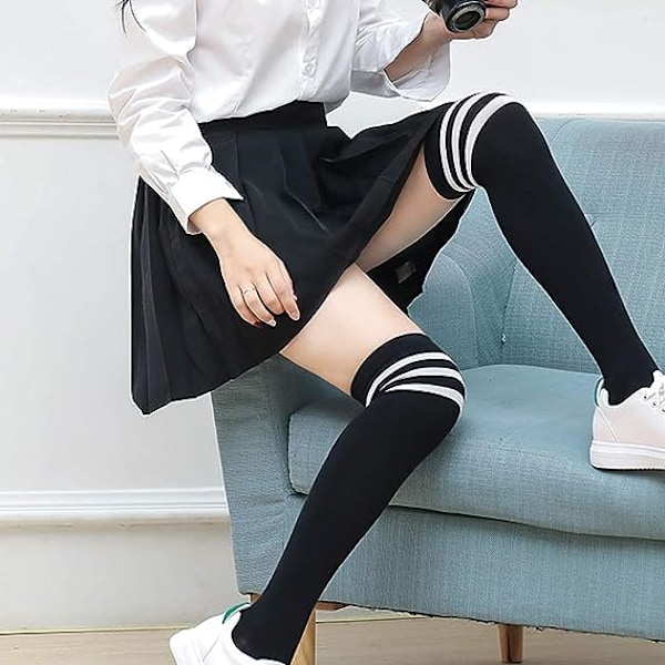 Ekstra lange knæhøje sokker til kvinder Knæhøje sokker til sport Cosplay