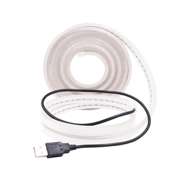 Neon LED-band 3M, 5V 3000K VIT LED MED LED-strip, Böjbar vattentät flexibel silikon LED-ljusremsa för inredning, sovrum, DIY-skyltar