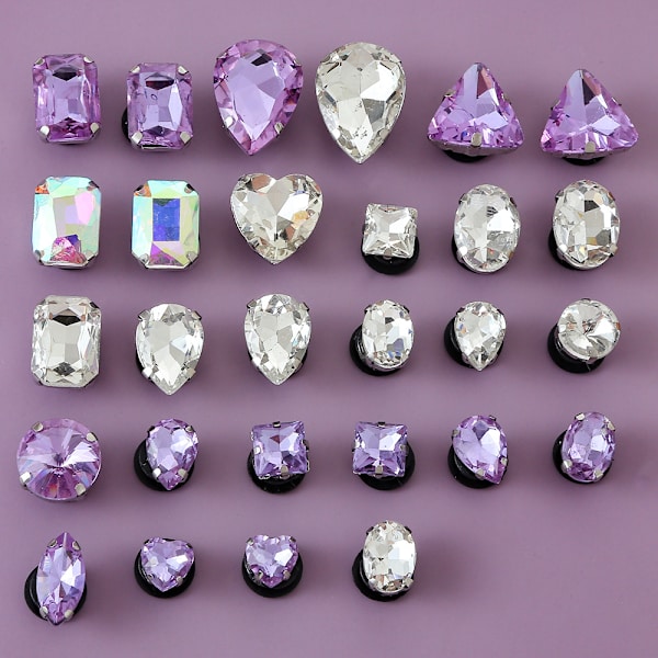 20 stk 3D Clog Sandal Smykker (Hvit Ametyst), Sko Charms, Søte Sko Smykker for Clogs Sko Sandal Armbånd DIY
