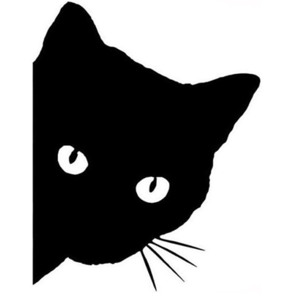 2 st svart katt huvud klistermärke vinyl bil scooter bil tuning lastbil