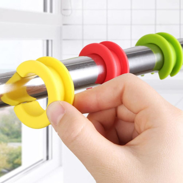 Vindskyddande Hängarekrok 12 Stycken Silikon Anti-Hängare Fixerad Hängare Anti-Stopp Ring Fäste Spänne Klämmor för Inomhus Utomhus