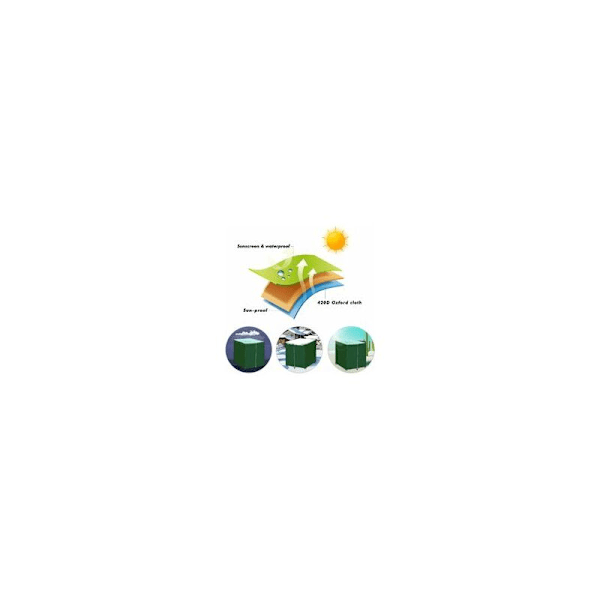 Skydd för tank 1000L IBC, 1 del 420D vattentankskydd, anti-UV anti-damm skydd container täckning IBC tank, skyddande bachea IBC tank med dragkedja (