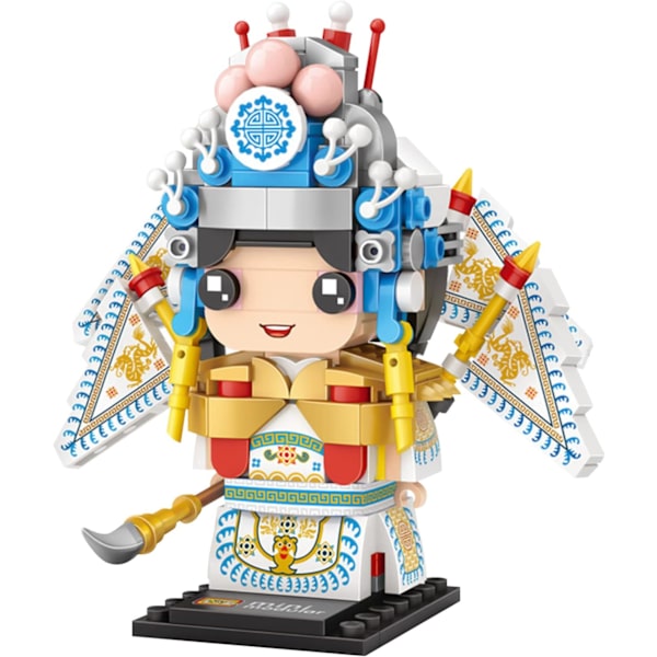 Peking Opera karaktär mini byggklossmodell set, kreativ DIY simulering serie byggkloss leksaker för barn och vuxna heminredning