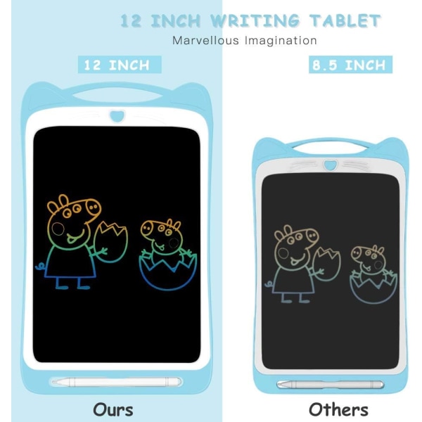 Fargerik LCD-skrivebrett for barn (blå), elektronisk tegning Bo