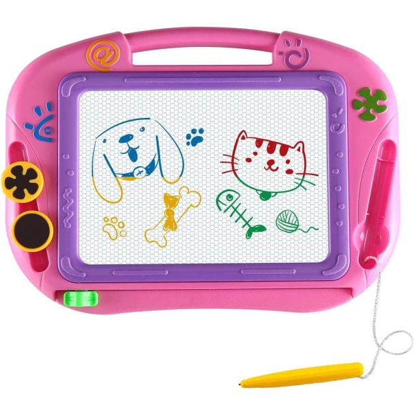 (Vaaleanpunainen) 1 kpl magneettinen piirustuslauta lasten pelit ja lelut - pyyhittävä muistilehtiö Opetuslahja pienille tytöille pojille matkakoko