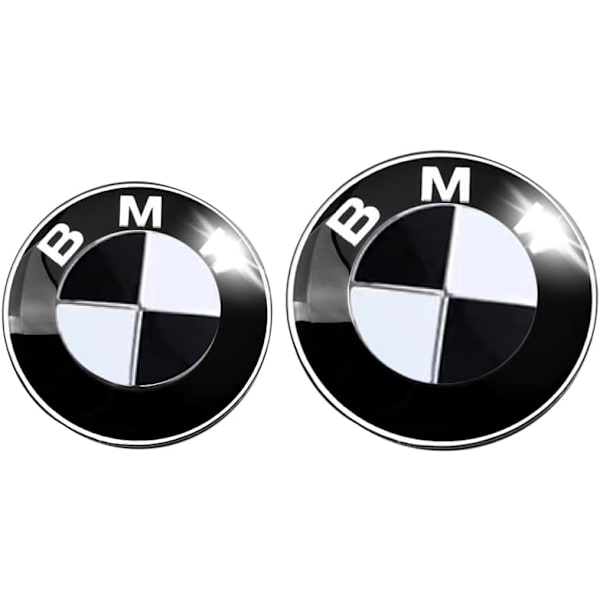 2 stk. emblemer til bil 82mm + 74mm, udskiftning af motorhjelmemblem