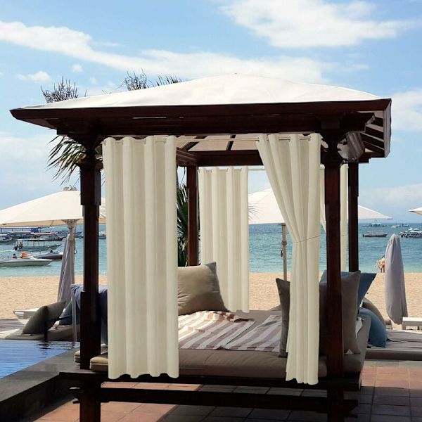 Utomhusgardiner Trädgård Patio Gazebo Mörkläggningsgardiner Vindtät UV-skydd och Anti-mögel, Isolerade gardiner med knapphål, Bredd 132cm x H