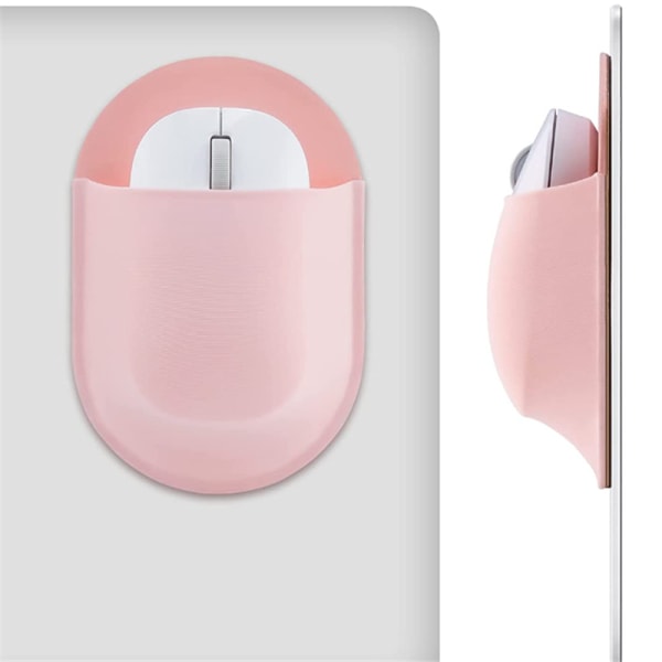 Universal klistremerke museholder (rosa) for trådløs mus, gjenbrukbar