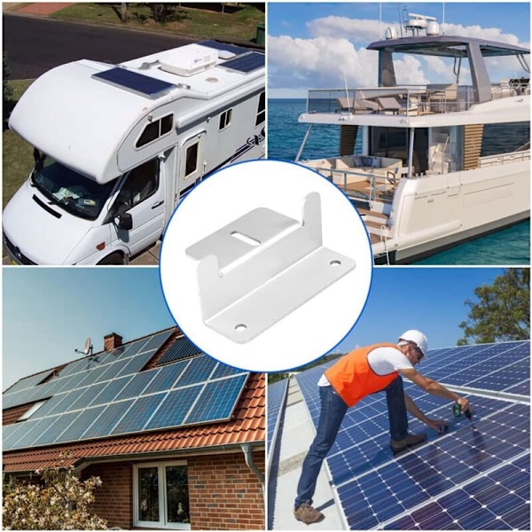 Z-formet solcellepanel festesystem for campingvogner, båter, biler, lastebiler, hus, off-grid takstøtter (4 støtter totalt)
