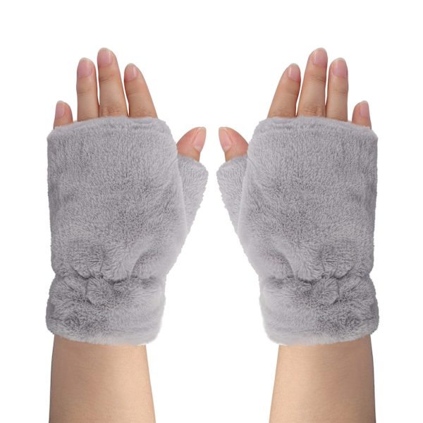 Dame Vinter Fingerless Komfortable Pels Varme Halv Finger Handsker Hånd Slid Blød Faux Pels Varme Vinter Kørsel Skrivning Handsker Julegave