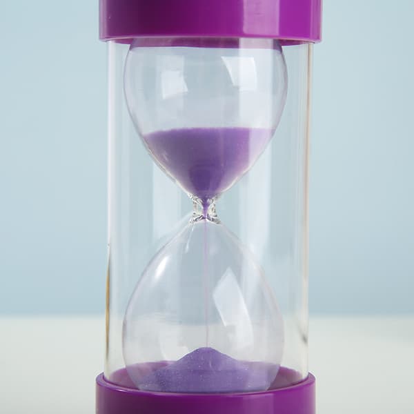 Timeglas med beskyttelse til køkkenur og tid på 5 minutter 10 minutter 30 minutter (5 minutter lilla)