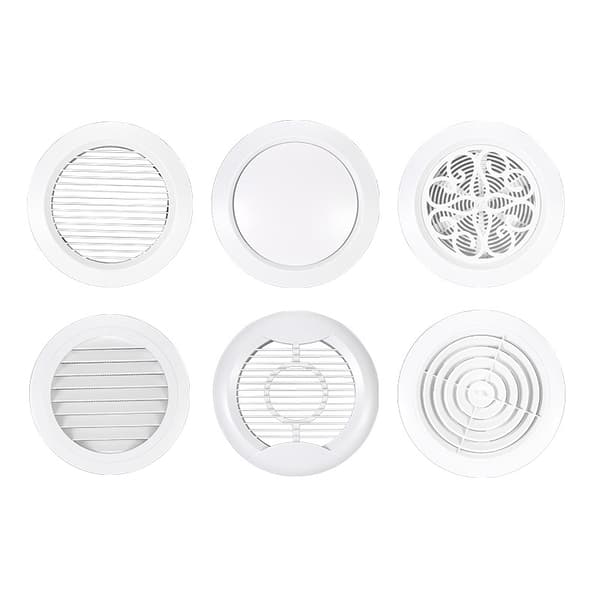 1 stk. (75 mm) ventilationsgitter, luft med myggenet, luftudtag, plastventil