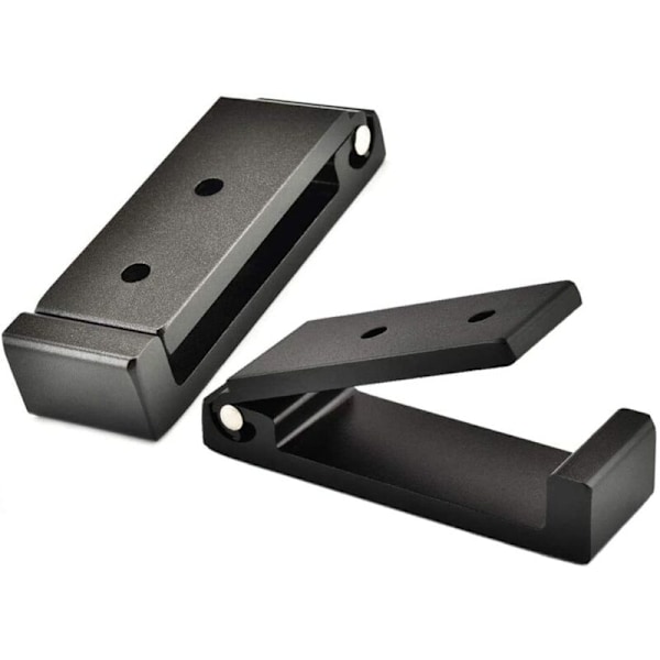 Set med 4 hopfällbara väggkrokar - krok för osynliga kappor, aluminium väggkrok, väggupphängningskrok i aluminiumlegering hopfällbar fästs vid 90 ° - Noir