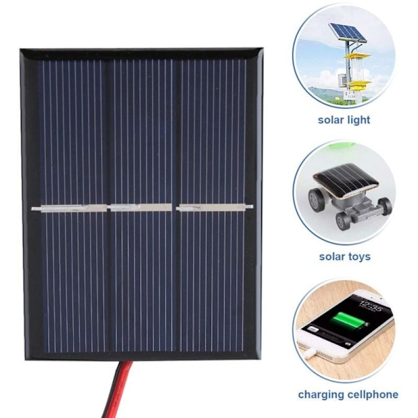Sæt med 4 stk. 1,5V 0,65W 60x80mm mikrofon mini solpanel til solenergi, DIY modtagelse, videnskabelige projekter - legetøj - batterioplader
