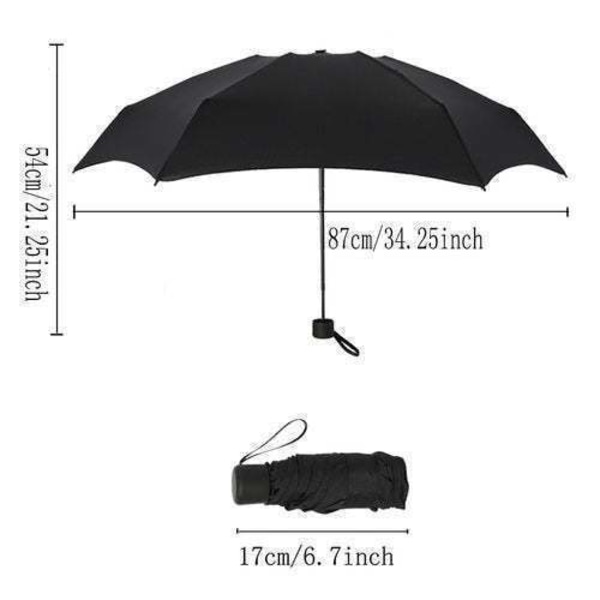 1 stk. Lille Fashion Mini Lomme Foldbar Anti-UV Vandtæt Paraply（sort）