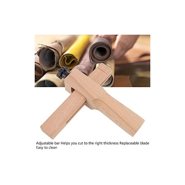 180x41mm Håndlaget lærrem i tre Andre hageredskaper treskjærer beltekutter med justerbar stang Kopp DIY-verktøy
