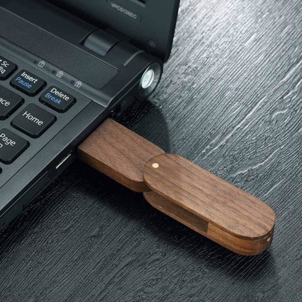 USB-flashdrev, 32 GB avanceret roterende højhastigheds-USB i massivt træ