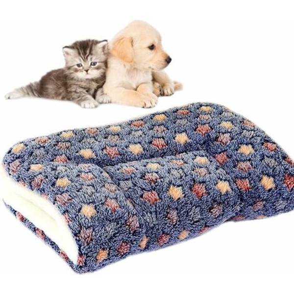 Fluffy Hund Katt Tepper Valp Puter Vaskbar Matte Liten Medium Stor (S, Mørk Blå)