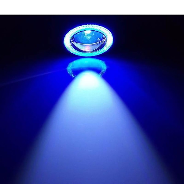 2 stk Bil Tåkelys Angel Eyes Halo Ring Rund LED Frontlys Universal Kjørelys Blå