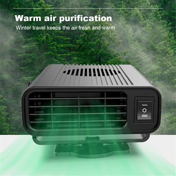24 V 120 W auton lämmitin, kannettava tuulilasi, nopea lämmitys ja jäähdytys, sulatus, huurteenpoisto, talvilämmitys, 360° pyörivä autoille, kuorma-autoille, maastoautoille