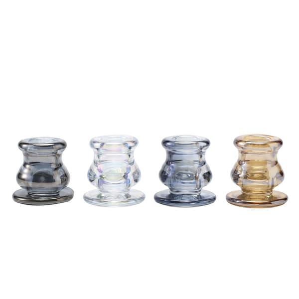 4 stycken glasmatbordsljusstakar heminredning