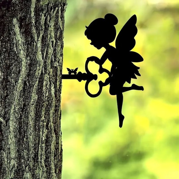 Fairy papillo#C metall trädgårdsprydnader för staket, utomhus och Ho