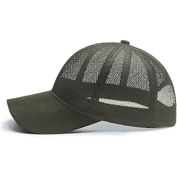 Militärgrön Mesh Baseballkeps Herr, Baseballkeps Herr Dam Sommar Andningsbar, Snabbtorkande Sol Sportkeps