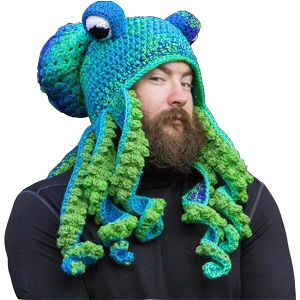 Strikkede vinterluer, Pot Belly Octopus Squid Luer, Luer – Novelty Hats, Octopus Head Hats, Animal Hats – Octopus Costume Hats