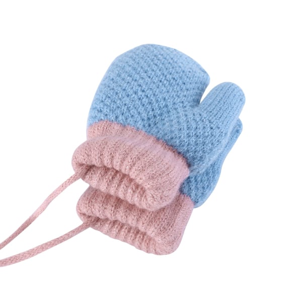 Barn og småbarn varme hansker vintervarme fortykkede strikkede hansker med tau myke grimehansker anti-tapt tau egnet for gutter og jenter alder
