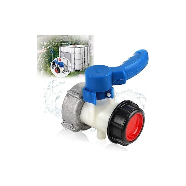 (75 × 75 × 131) Vandhane Tank 1000l Adapter 1000L DN50 (75mm) IBC Tank Tilslutning Fødevare Adaptateu Tank Vandhane IBC Tank connector IBC Butterfly