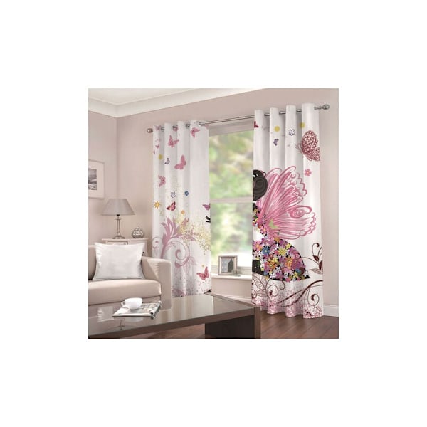 Mørklægningsgardiner Termisk Isolering Hvid Pink Gul Sommerfugl Fe 1 Stykke Soveværelse Baby Pige Rideau Salon Moderne Design 100x140cm