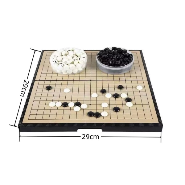 29X29CM Magnetic Go spillebræt med unikke konvekse sten - bærbar og klar til at bære sæt