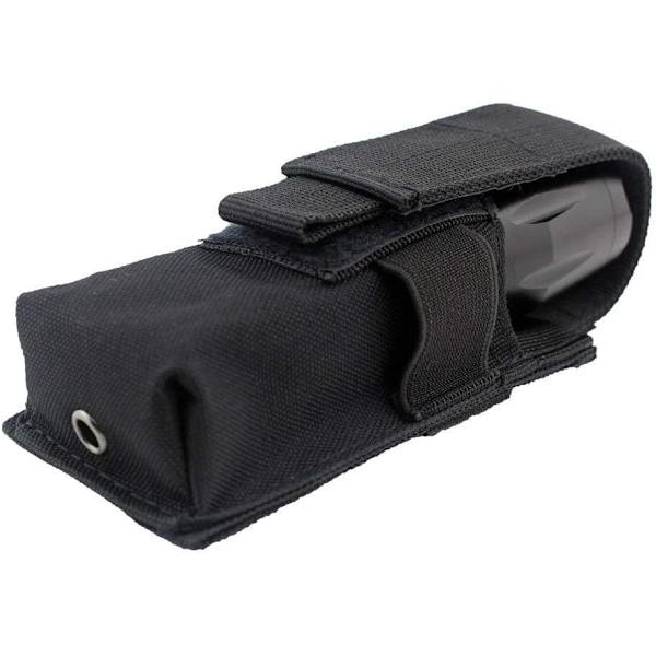 Sort lommelygtepose, Holster Molle lommelygtepose Nylon lommelygtepose til udendørs camping vandreture