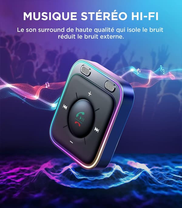 2023 Jack 3.5 Bluetooth-adapter, Bluetooth 5.3 Aux-mottaker HiFi Stereo-lydeffekt: Dobbel tilkobling og USB Bluetooth-bil håndfrie samtaler for bil St